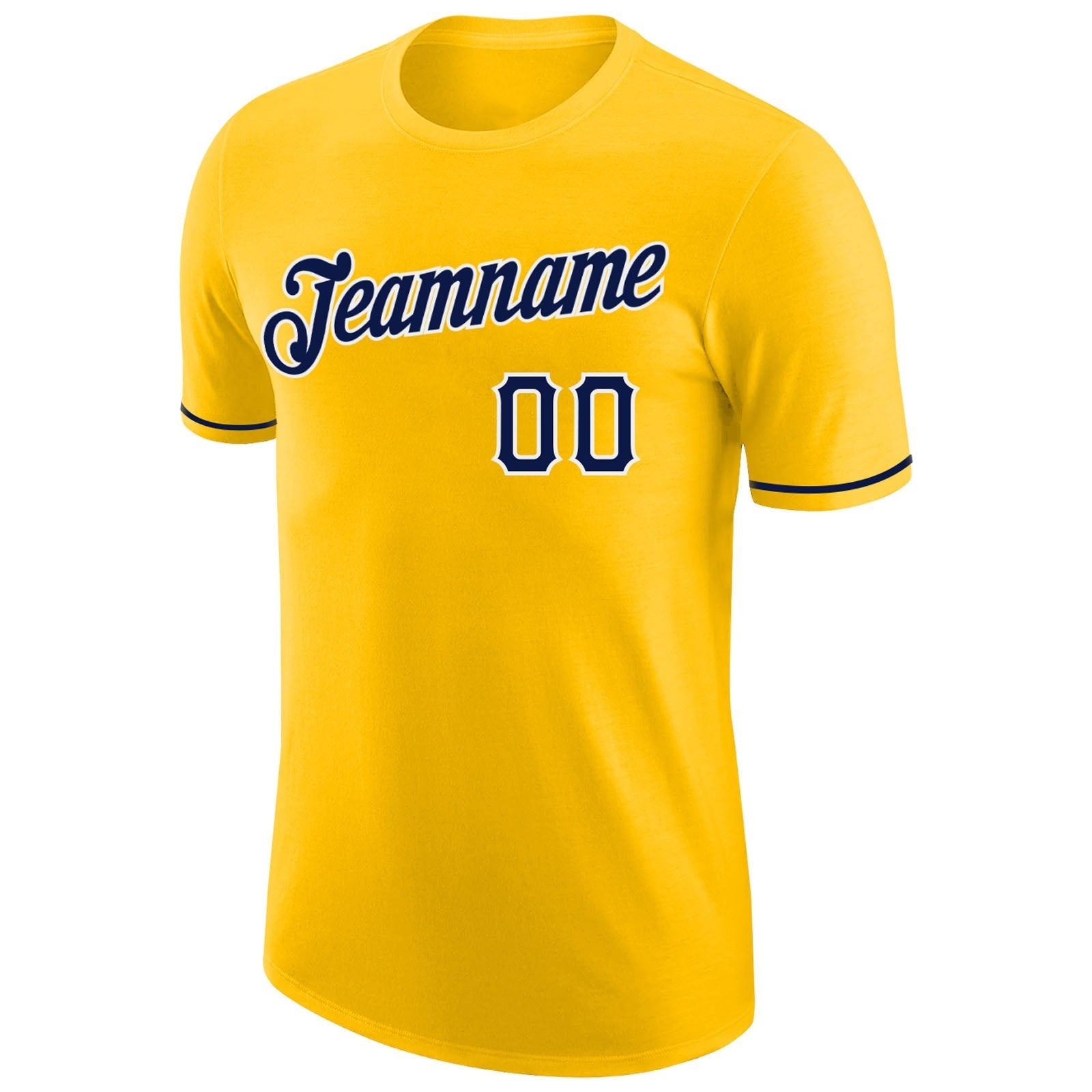 Custom Gold Navy-White Performance T-Shirt photo 4