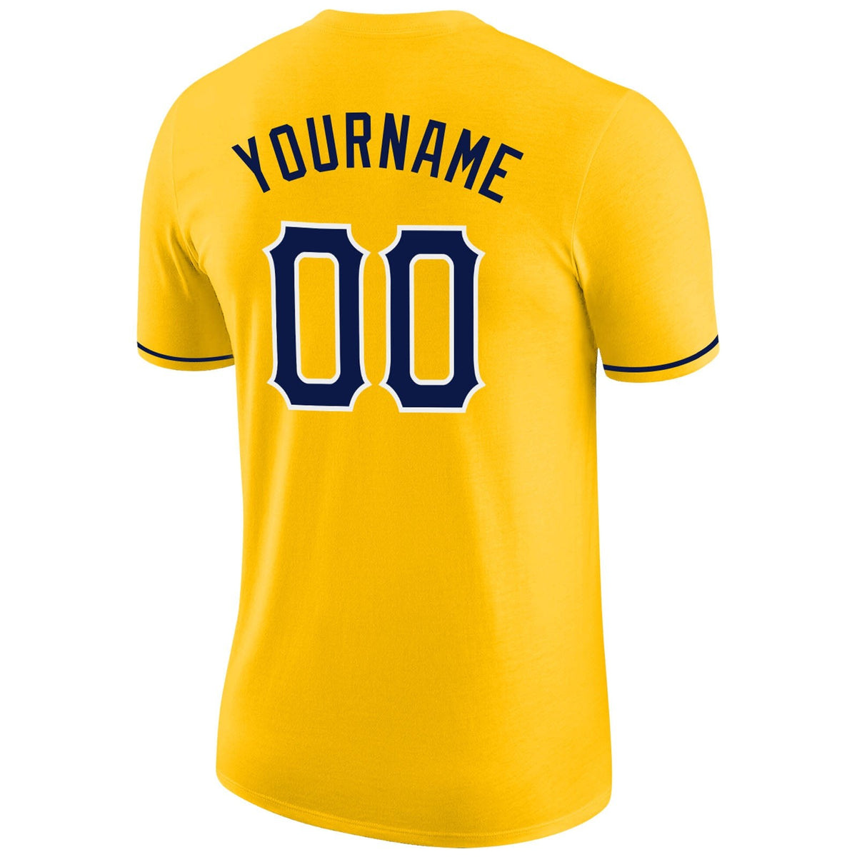 Custom Gold Navy-White Performance T-Shirt photo 5