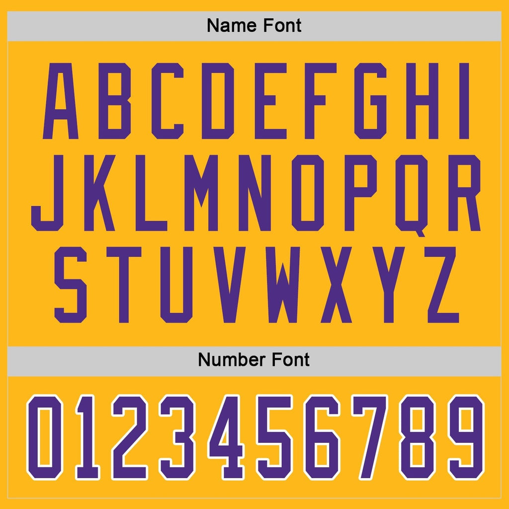 Custom Gold Purple-White Hockey Jersey photo 2