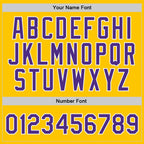 Custom Gold Purple-White Authentic Throwback Basketball Jersey photo 3