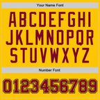 Custom Gold Maroon-Black Authentic Throwback Basketball Jersey photo 2