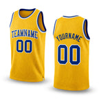 Custom Gold Royal-White Authentic Throwback Basketball Jersey