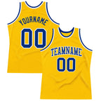 Custom Gold Royal-White Authentic Throwback Basketball Jersey photo 1