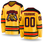 Custom Gold Black-Red Hockey Jersey