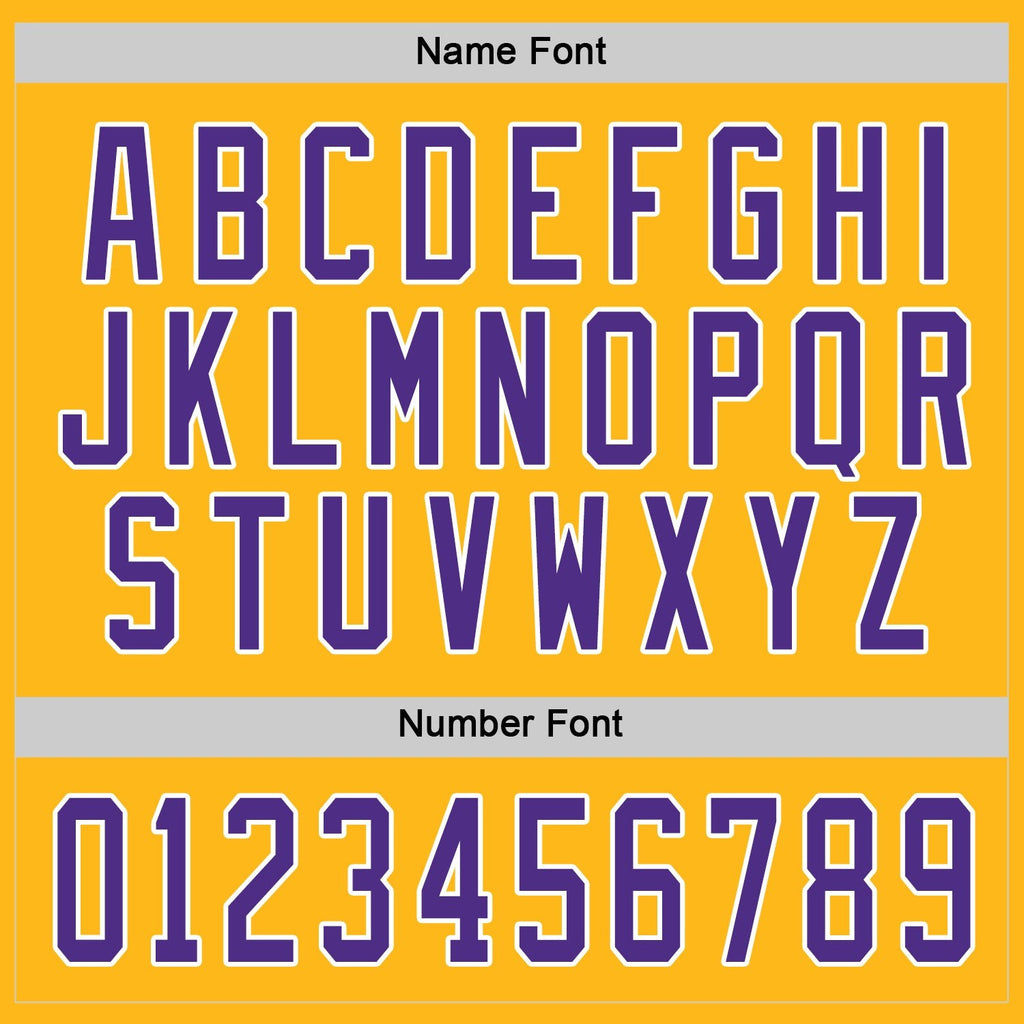 Custom Gold Purple-White Hockey Jersey photo 3