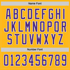 Custom Gold Purple-White Hockey Jersey photo 3