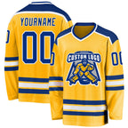 Custom Gold Royal-White Hockey Jersey photo 1