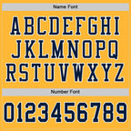 Custom Gold Navy-White Mesh Authentic Football Jersey photo 3
