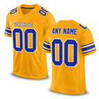 Custom Gold Royal-White Mesh Authentic Football Jersey