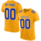 Custom Gold Royal-White Mesh Authentic Football Jersey photo 1