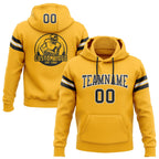 Custom Stitched Gold Black-White Football Pullover Sweatshirt Hoodie photo 1