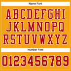 Custom Gold Red-White Mesh Authentic Football Jersey photo 3