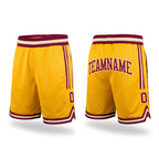 Custom Gold Maroon-Cream Authentic Throwback Basketball Shorts