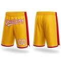 Custom Gold White-Red Authentic Basketball Shorts