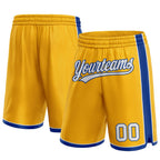 Custom Gold White-Royal Authentic Basketball Shorts photo 1