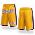Custom Gold White-Purple Authentic Basketball Shorts