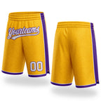 Custom Gold White-Purple Authentic Basketball Shorts