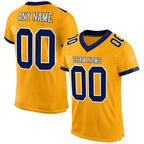 Custom Gold Navy-White Mesh Authentic Football Jersey photo 1