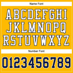 Custom Gold Navy-White Mesh Authentic Football Jersey photo 3