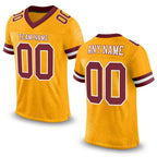 Custom Gold Burgundy-White Mesh Authentic Football Jersey