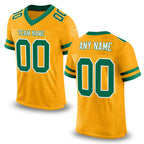 Custom Gold Kelly Green-White Mesh Authentic Football Jersey