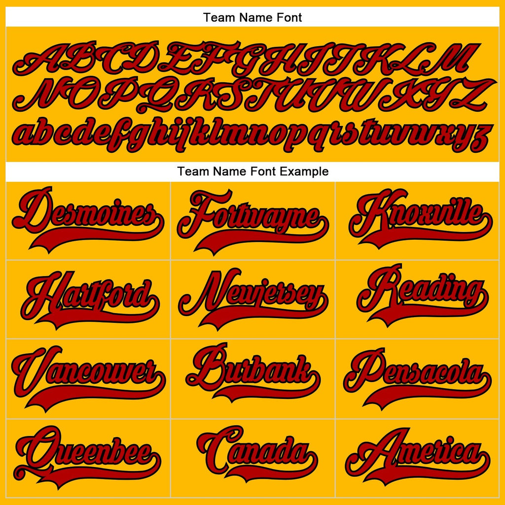 Custom Gold Red-Black Hockey Lace Neck Jersey photo 3