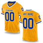 Custom Gold Royal-White Mesh Authentic Throwback Football Jersey