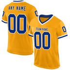 Custom Gold Royal-White Mesh Authentic Throwback Football Jersey photo 1