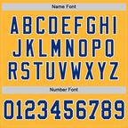 Custom Gold Royal-White Mesh Authentic Throwback Football Jersey photo 3