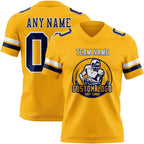 Custom Gold Nvay-White Authentic Football Jersey photo 2