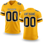 Custom Gold Black-White Authentic Football Jersey