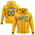 Custom Stitched Gold Black-White Baseball Pullover Sweatshirt Hoodie photo 1