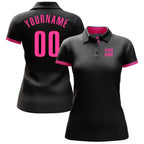 Custom Black Pink Performance Golf Polo Shirt photo 2
