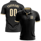 Custom Black Cream Performance Golf Polo Shirt photo 1