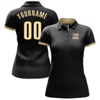 Custom Black Cream Performance Golf Polo Shirt photo 2