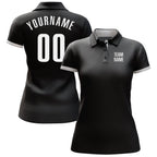Custom Black White Performance Golf Polo Shirt photo 2