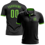 Custom Black Neon Green Performance Golf Polo Shirt photo 1