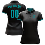 Custom Black Aqua Performance Golf Polo Shirt photo 2