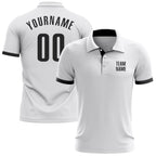 Custom White Black Performance Golf Polo Shirt photo 1