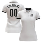 Custom White Black Performance Golf Polo Shirt photo 2