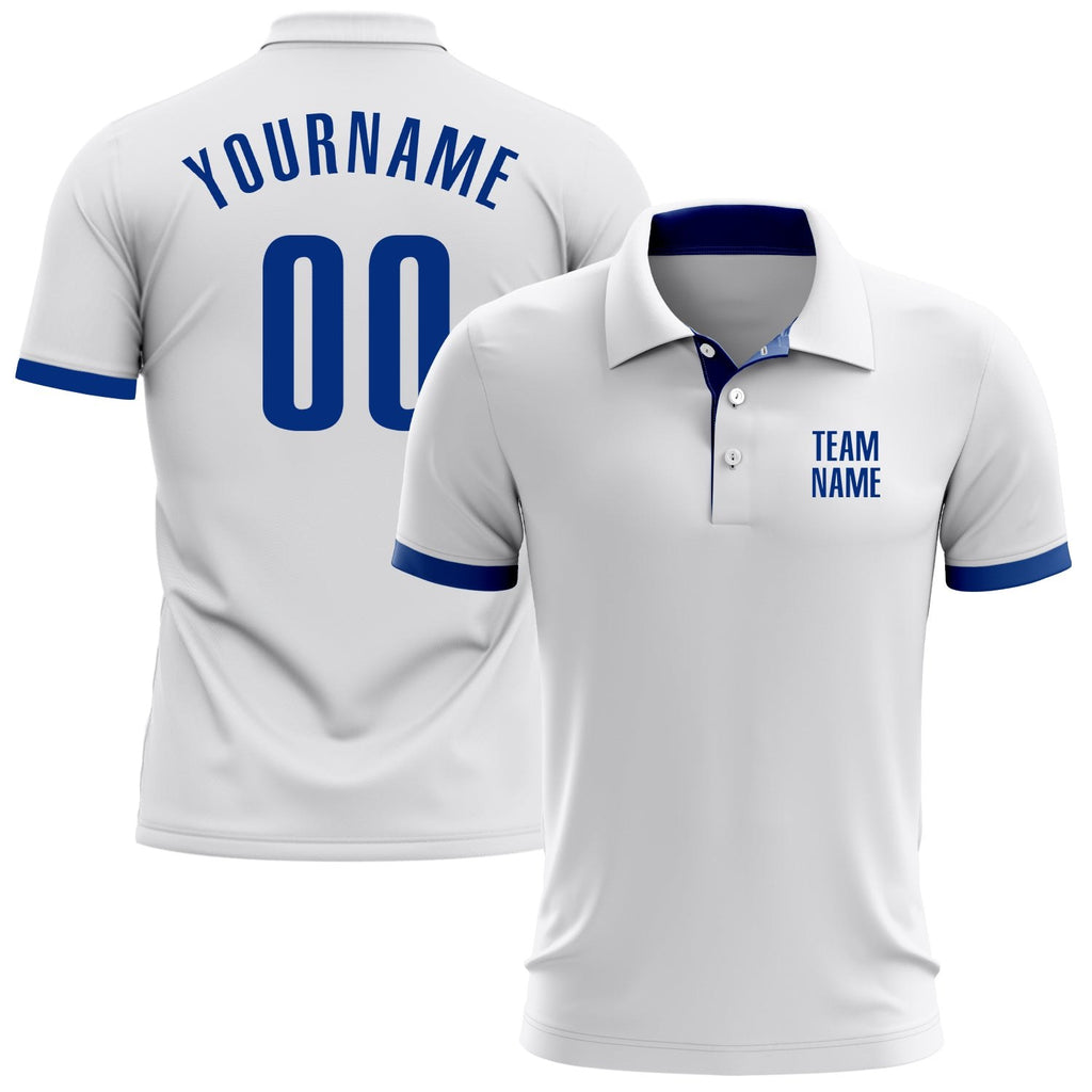 Custom White Royal Performance Golf Polo Shirt photo 1