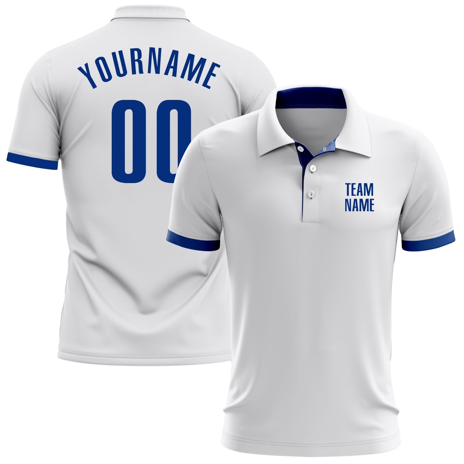 Custom White Royal Performance Golf Polo Shirt photo 1