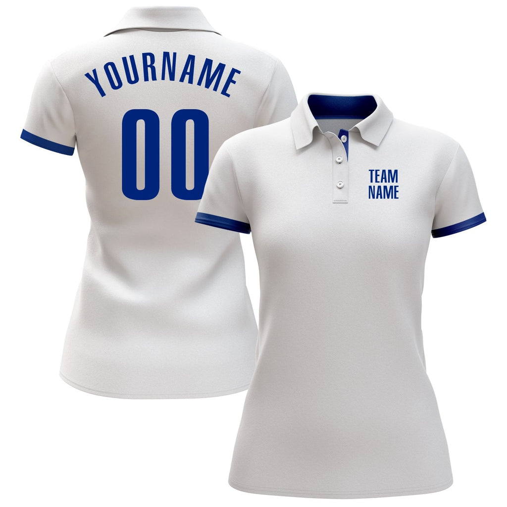 Custom White Royal Performance Golf Polo Shirt photo 2