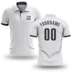 Custom White Steel Gray Performance Golf Polo Shirt