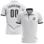 Custom White Steel Gray Performance Golf Polo Shirt photo 1