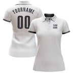 Custom White Steel Gray Performance Golf Polo Shirt photo 2