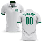 Custom White Kelly Green Performance Golf Polo Shirt