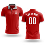 Custom Red White Performance Golf Polo Shirt