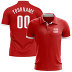 Custom Red White Performance Golf Polo Shirt photo 1