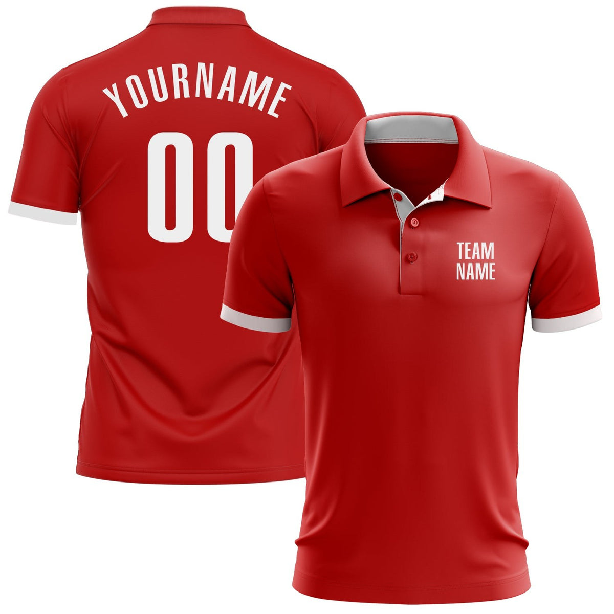 Custom Red White Performance Golf Polo Shirt photo 1